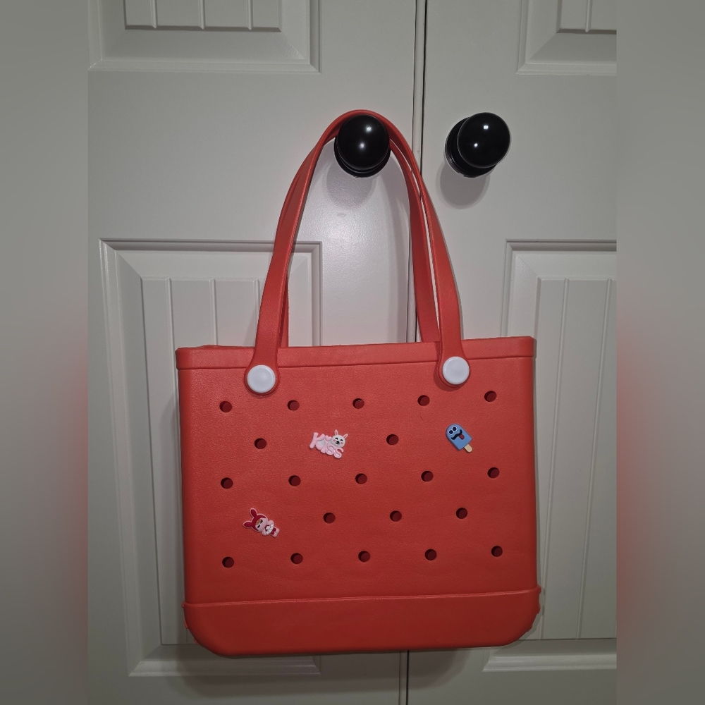 Rubber Beach Tote Bag With charms